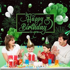Happy Birthday Backdrop Banner – Large Fabric Photo Background for Parties