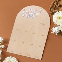 Baby 1st Birthday Party Decorations, Monthly Photo Board Wooden Arch Newborn