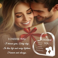 I Choose You Romantic Acrylic Gift: Heart Plaque for Every Special Occasion