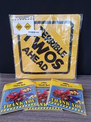 NEW Lot TERRIBLE TWOS AHEAD & Happy Birthday CONSTRUCTION Signs THANK You CARDS