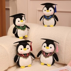 Graduation Penguin Plush Toy Stuffed Animal with Cap and Sash for Grad Gift