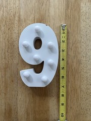 LED Marquee Sign Light Up Number 9 Size 7 Inches White See Pictures For Details