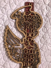 Handcrafted «Angel de la Guarda» Wood Angel Prayer Wall Hanging Gift To Child XL