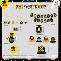 Graduation Decorations 2026 Set – Congrats Grad Banner, Class of 2026 Backdrop
