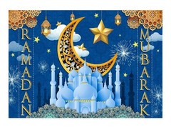Ramadan Mubarak Muslim Banner Backdrop Backgr Decorations For Home Wall 7x5Ft