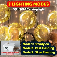 20″ LED Light Up BoBo Balloons Clear Bubble Balloon Party Birthday Wedding Decor