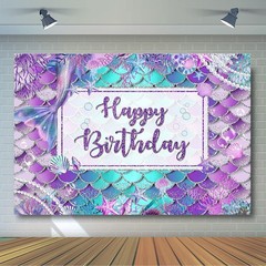 Under the Sea 7x5ft Mermaid Birthday Backdrop – Ideal for Sweet Celebrations