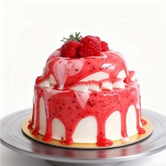 Fake Cake Dessert Artificial Cream Strawberry Jam Cupcake Faux Food Model