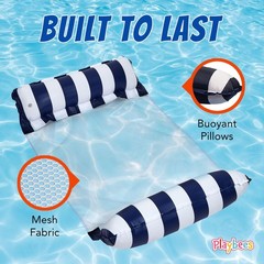 Hammock Pool Float Blue Multi-Purpose Inflatable Water Pool Floats Fun Pool F…