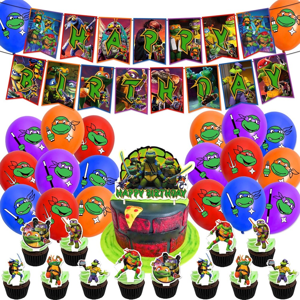 TMNT Teenage Mutant Ninja Turtles Theme Birthday Party Decorate Supplies Set