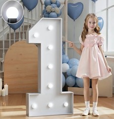 3FT LED Marquee Number 1 Light Up Party Decoration Birthday NEW White