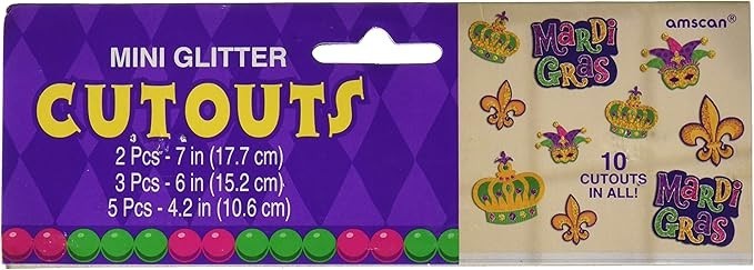 Amscan Mini Glitter Cutouts Party Decoration, One Size, Multicolor
