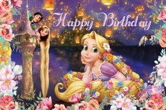 Tangled Rapunzel Backdrop Princess Birthday Party Background Decor Photo Banner