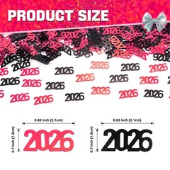 Black Red 2026 Confetti Graduation Table Centerpiece Grad Party Decorations