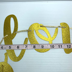 10 Years Loved Gold Glitter Banner for 10th Birthday Wedding Anniversary Party