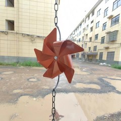 Tasteful 5.58ft Metal Windmill Decor with Functional Water Control Feature