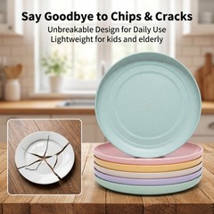 6 PACK 6 Inches Lightweight 6inch, Green, Pink, Blue, Beige, Yellow, Purple