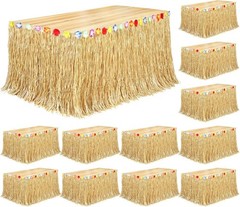 12 Pack Grass Table Skirt for Luau Party