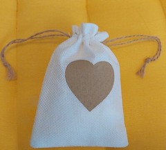 10 X Bridal/ Christening White Canvas Favour Gifts Bag With String