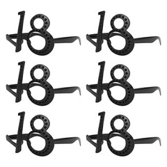 6-Pack Birthday Glasses with Rhinestones, 18th Photo Booth Props [Black]