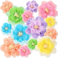 12 Pack Large Colorful Tissue Paper Flowers 20 Inch 10 Inch Giant Fiesta