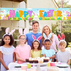 Happy Easter Banners, Outdoor/Indoor Decorations, 118′ x 20′, Easter Theme Pa…