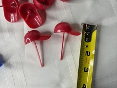 Red Green Blue 12 Each Baseball Hat Cap Birthday Cupcake Toppers
