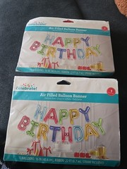 2 Way To Celebrate 16″ Rainbow HAPPY BIRTHDAY Balloon Banner Bunting, BRAND NEW