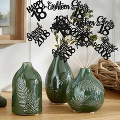 12 PCS Happy 18th Birthday Centerpiece Stick 2008 Table Decor Supply Black