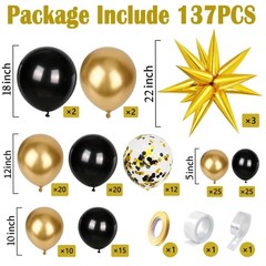 Black Gold Balloon Arch Kit for 2026 Graduation & Parties