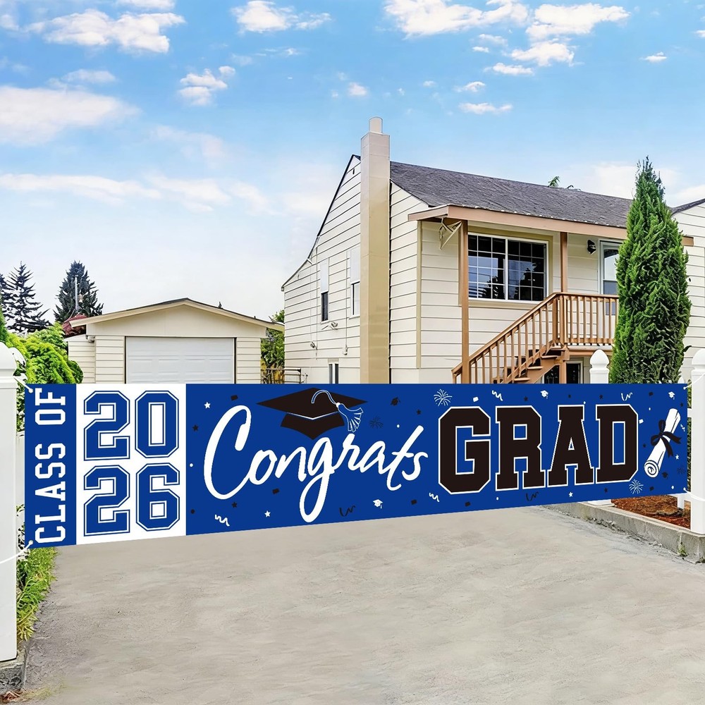 2026 Graduation Yard Sign, Large Congrats Grad Yard Banner Class of 2026 Bann…