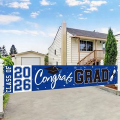2026 Graduation Yard Sign, Large Congrats Grad Yard Banner Class of 2026 Bann…