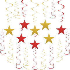 Black and Red Foil Swirl Hanging Decoration for Birthday Graduation Wedding New