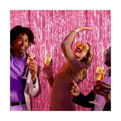 3 Pack Pink Backdrop Birthday Party Decorations Tinsel Foil Fringe Curtains B…