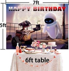 WALL·E and Eve Party Supplies Backdrop Banner Photography Birthday Gift 7x5ft