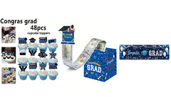 Class of 2025 Graduation Party Decoration Kit Cake Topper and Cash Gift Box Surp
