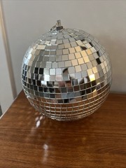 Visual Effects Disco Ball with Hanging Hook Silver Mirror 8″ Round Celebration