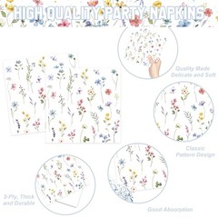 LINHAXM 168PCS Wildflower Party Decorations Spring Floral Baby Multicolor