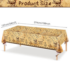 12 Pieces Pirate Tablecloth for Party Decor – 54 X 108 Inches Pirate Treasure Ma