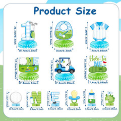 Golf Theme Party Honeycomb Centerpieces – 12Pcs Hole in ONE Golf Table Toppers D