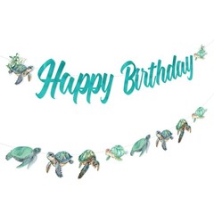 Turtle Decorations Banner, Sea Turtle Happy Banner Ocean Animal Turtle Garlan…