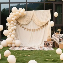 White Sand Balloons Latex Party Balloon,100pcs Neutral Beige Balloons with 2 …