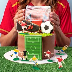 23 Pcs Soccer Cake Topper Decorations, Soccer Player figure and Football Cake…