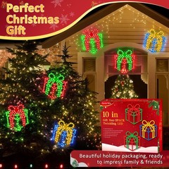 Christmas Decorations Gift Boxes Window 354 LED Lights Xmas Gift 3 Pack
