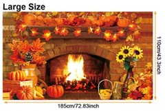 Thanksgiving Backdrop Thanksgiving Party Decorations Banner Grommeted 72″ x 43″