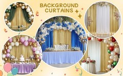 10ftx10ft Thick Gold Glitter Backdrop Curtain Panels for Parties, Wrinkle Sequin