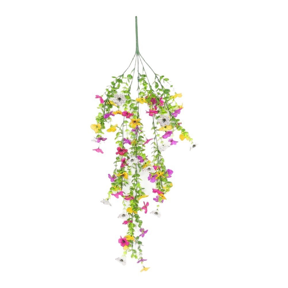 Plastic and Silk Eucalyptus Hanging Plant Garland 78cm Violet for Home Decor