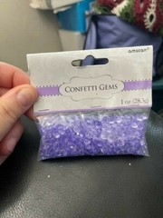 Amscan Lavendar Confetti Gems 1oz Bag New!