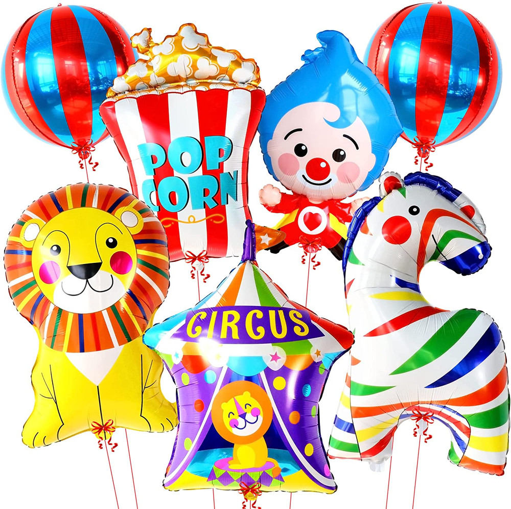 Circus Balloons for Carnival Theme Party Decorations, 7 Count, Perfect for