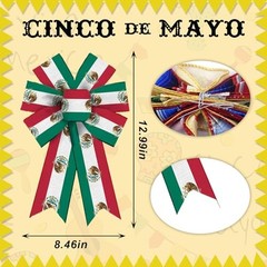 Hying Cinco de Mayo Bows for Wreath – Mexican Fiesta – 2 Pieces Bandera